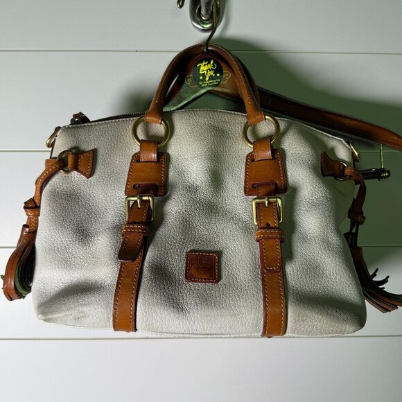 Dooney & Bourke Satchel Purse Off White/Cream and Brown - Picture 1 of 15